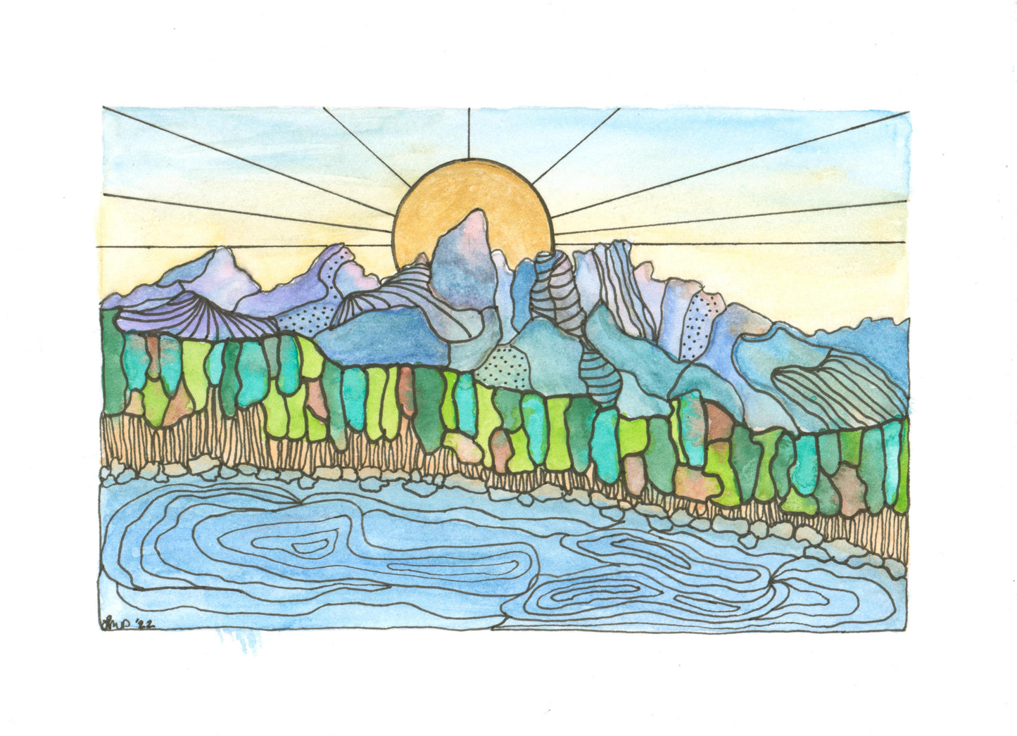 PICK-A-TETON #1 Watercolor Print