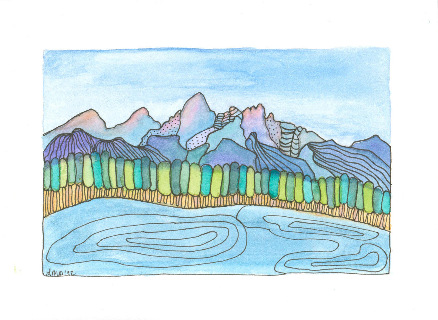 PICK-A-TETON #4 Watercolor Print