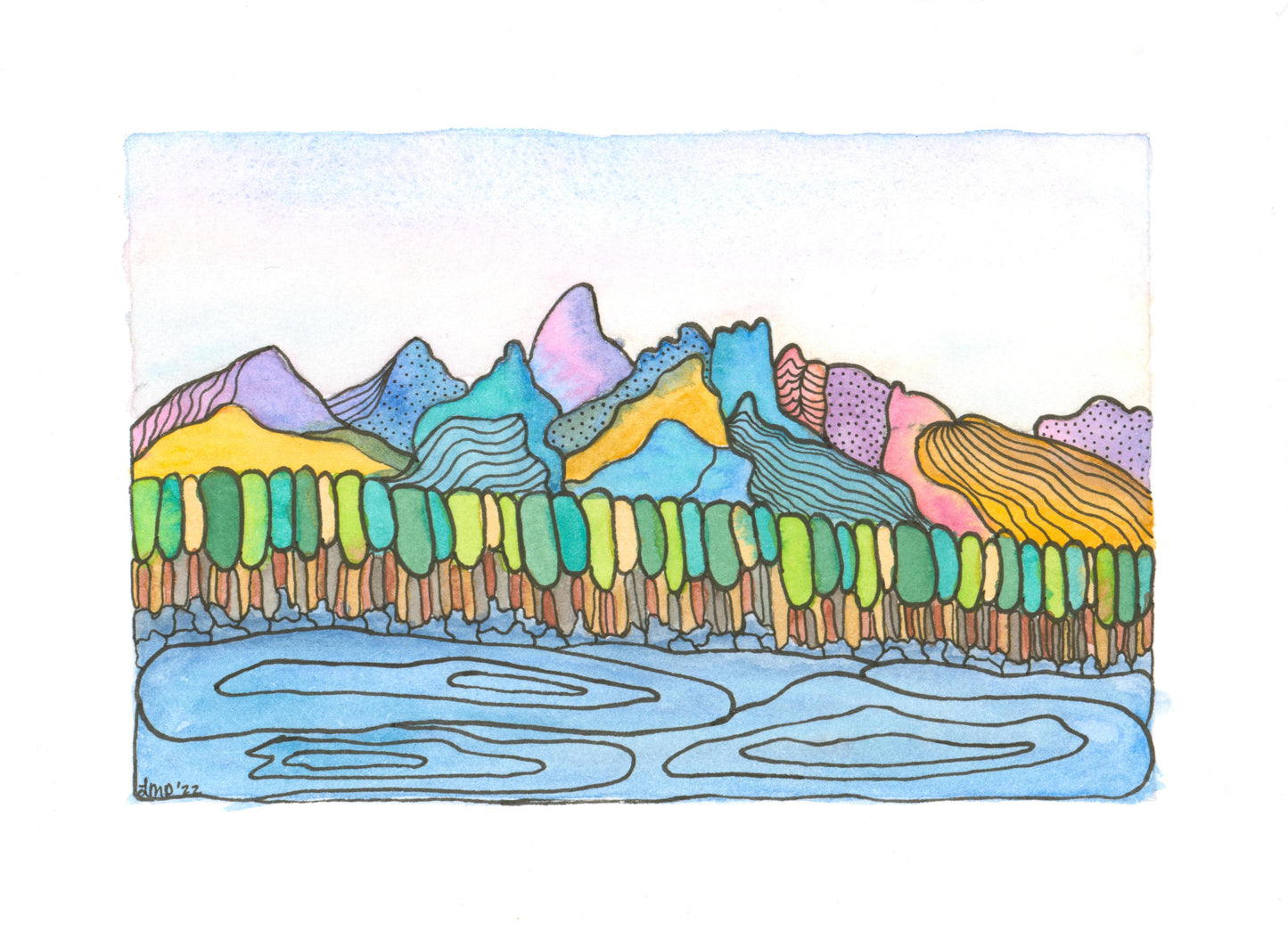PICK-A-TETON #6 Watercolor Print