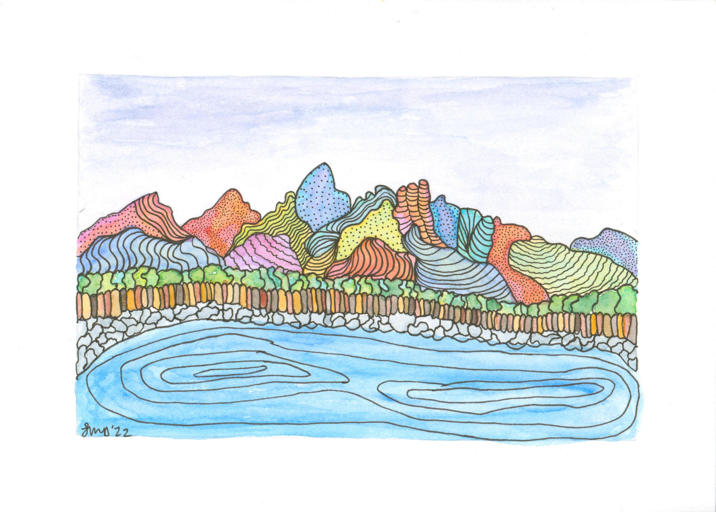 PICK-A-TETON #9 Original Watercolor